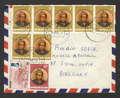 CONGO (ZAIR) TO BULGARIA -  AIRMAIL COVER - MULTI FRANKED - 1984. - Lettres & Documents