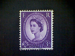 Great Britain, Scott #358, Used(o), 1958, Wilding: Queen Elizabeth II, 3d, Deep Purple - Used Stamps