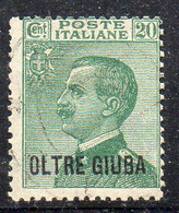 Y1 - OLTREGIUBA 1925 , Il 20 Cent Verde N. 16 Usato - Oltre Giuba