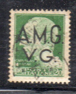 Y29 - VENEZIA GIULIA ZONA A 1945 , 20 Cent Verde Giallo Usato N. 12 - Oblitérés