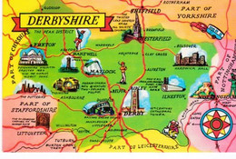 Angleterre, Carte Géographique De Derbyshire - Landkaarten