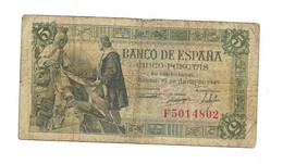 Spain 5 Pesetas 1945 OCCASION REF AO 57/01 - 5 Pesetas