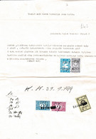 Turkey & Ottoman Empire - Turkish Air Agency Aid Stamp & Rare Document With Stamps - 143 - Storia Postale