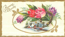 Carte Mignonette - Bonne Année   ,  Paysage  , Fleurs (tulipes )  W721  MD - Anno Nuovo