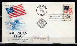 FDC American Flag Honolulu Hawaii First Day Of Issue - 1951-1960