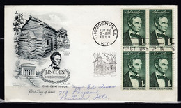 FDC Lincoln Sesquicentennial Hodgenville KY First Day Of Issue - 1951-1960