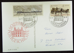 DDR: So-Gs-Karte Mit ZusDr 5/5 Pf Personenpostwagen SOZPHILEX 85 DrKz: AG 400 III 18 185 So-Stpl. Vom 4.10.85 MiF In BRD - Cartes Postales - Oblitérées