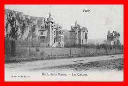 2 CPA YVOIR-sur-MEUSE (Belgique) Bords De La Meuse, Les Châlets / Vue Du Bocq Et Le Château...P1049 - Yvoir