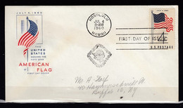 FDC The United States American Flag Honolulu Hawaii First Day Of Issue - 1951-1960