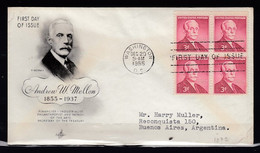 FDC Andrew W.Mellon Washington First Day Of Issue - 1951-1960