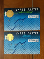 PAIRE ANCIENNES CARTES PASTEL PUCES BULL FRANCE TELECOM B.E !!! - Other & Unclassified