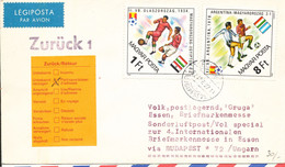 Hungary Cover Sent Air Mail To Essen Germany Via Budapest And Then Returned To Hungary - Briefe U. Dokumente