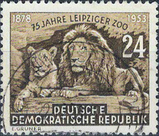 00478 - 001 - 1 MiNr. 397 DDR 1953 75 Jahre Leipziger Zoo - Gebraucht