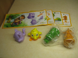 2014 Ferrero - Kinder Surprise - FF064, FF065, FF066 & FT028B - Mixart - Animal Desk Assistants - Complete Set + 4 BPZ's - Monoblocs