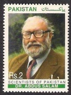 PAKISTAN 1998 Nobel Prize Winner Dr. Abdus Salam Scientist, 1v. MNH - Pakistán