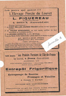 1934 P 88 C D / Pub Fromage Lait / Ecole Aurillac ( Bleu Auvergne) / Elevage Porcs Le Louvet / Piquereau à Dreux - Agriculture