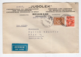 1949. YUGOSLAVIA,SERBIA,AIRMAIL BELGRADE TO BASEL,SWITZERLAND,JUGOLEK HEADED COVER - Poste Aérienne