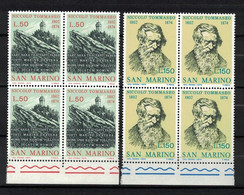 San Marino 1974, Niccolò Tommaseo Monte Titano **, MNH, Block Of 4, Margin - Ungebraucht
