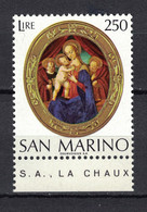 San Marino 1974, Christmas Weihnachten Kerstmis Noel Navidad Natale Madonna **, MNH, Margin - Ungebraucht