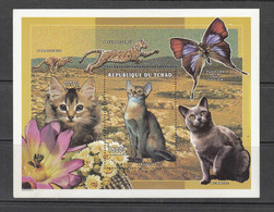 1997 Chad Tchad Cats Chats Cheetah Souvenir Sheet  MNH - Domestic Cats