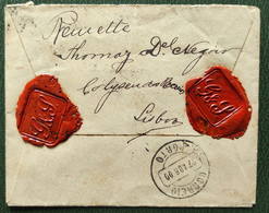 PORTUGAL Cover 1900 LISBON TO PORTO  CLOSED WITH  WAX SEALS - Covers & Documents