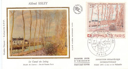 FDC -  Alfred SISLEY - Le Canal Du Loing - Paris - 1970-1979