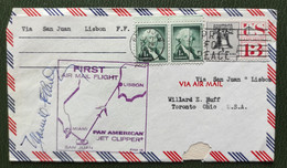 Lettre 1er Vol Etats Unis Miami San Juan Lisbon 7 7 1962 - 3a. 1961-… Gebraucht