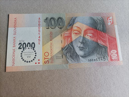 Billete De Eslovaquia De 100 Korun, Año 2000, Nº Bajisimo A00051451, Conmemorativo, UNC - Slovacchia