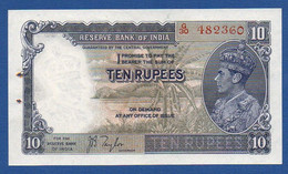 INDIA - P. 19a – 10 Rupees ND (1937)  AUNC, Serie G30 482360 - Inde