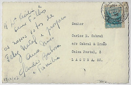 Brazil 1952 Postcard Parcial View Of Curitiba Sent To Laguna Definitive Stamp Cr$0,40 - Cartas & Documentos