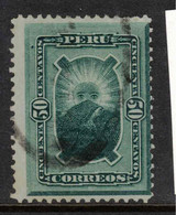 PERU 1874 50c Green Coat Of Arms SG 29 U #AKP1 - Perú
