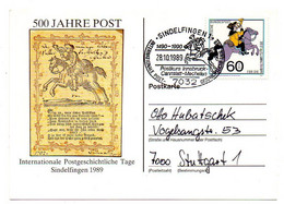 Allemagne -1989---carte Postale Illustrée   SINDELFINGEN  Pour STUTTGART ............beau Cachet - Lettres & Documents