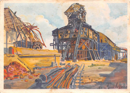 AUMETZ-57-Moselle-Mine-Mineur-Mines-Puits-Usine-Sidérurgie-détruite 1944-Krieg-Guerre 14/18-Dessin-Ernst Vollbehr-RARE - Autres & Non Classés