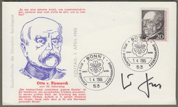 Bund: Brief, ETB Mit Mi.-Nr. 463  ESST: "  Otto Von Bismarck - Originalunterschrift Helmut Kohl " !           X - Covers & Documents