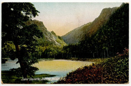 United States 1911 Postcard Dixville Notch, New Hampshire - Lake Gloriette; North Woods & Plymouth RPO Postmark - White Mountains