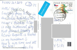 C5 : Czech Republic - Olympic, Athlete, Sport, Hurdle Stamps Used On Postcard - Lettres & Documents