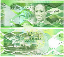 Barbados 5 Dollars 2018 UNC - Barbados (Barbuda)