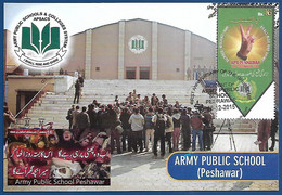 PAKISTAN MAXIMUM CARD 2015 MNH APS FIRST ANNIVERSARY OF ARMY PUBLIC SCHOOL PESHAWAR POETRY - Pakistán