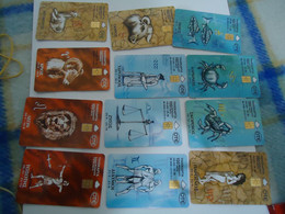 GREECE   USED CARDS  SET 12     ZODIAC 2 SCAN - Sterrenkunde
