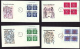 1971   Christmas  Complete Set  Cole Cover  Cachet     Sc 554-7  Plate Blocks - 1971-1980