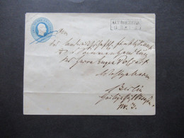 AD Preußen Um 1855 Ganzsachen Umschlag U 12 B Stempel Ra2 Alt Doebern Nach Berlin Gesendet - Enteros Postales