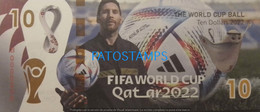 192531 BILLETE FANTASY TICKET 10 BANK ARGENTINA SOCCER FUTBOL WORLD CUP QATAR 2022 LEO MESSI NO POSTCARD - Mezclas - Billetes