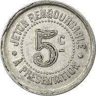 Monnaie, France, Syndicat De L'Alimentation En Gros De L'Hérault, 5 Centimes - Monétaires / De Nécessité
