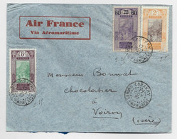 GUINEE FRANCAISE 2FR+60C+5C LETTRE COVER AVION VIA AEROMARITIME CONAKRY 17 OCT 1937 - Cartas & Documentos