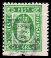 1903. DANMARK. Official. 5 ØRE Imperforated At Bottom. Extra Large Stamp That Might Have Bee... (Michel Di 9) - JF529061 - Servizio