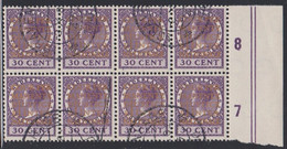 1934-1938. NEDERLAND. 30 CENT In 8-block Overprinted  „COUR PERMANENTE DE JUSTICE INTERNAT... (Michel Di. 15) - JF529127 - Dienstzegels