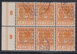 1934-1938. NEDERLAND. 15 CENT In 6-block Overprinted  „COUR PERMANENTE DE JUSTICE INTERNAT... (Michel Di. 14) - JF529207 - Service