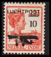 1928. NEDERL. INDIE.  Wilhelmina. LUCHTPOST 10 On 12½ Hinged. - JF529332 - Netherlands Indies