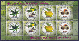 Macedonia 2017 Flora Cannabis Sativa Cotton Tobacco Opium Poppy Industrial Plants, Mini Sheet MNH - Piante Velenose