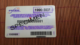 Pay & Go VAllue 1990BEF Specimen Firstcard (Mint,Neuve) VERY Rare 2 Scans Never Seen Before - GSM-Kaarten, Herlaadbaar & Voorafbetaald